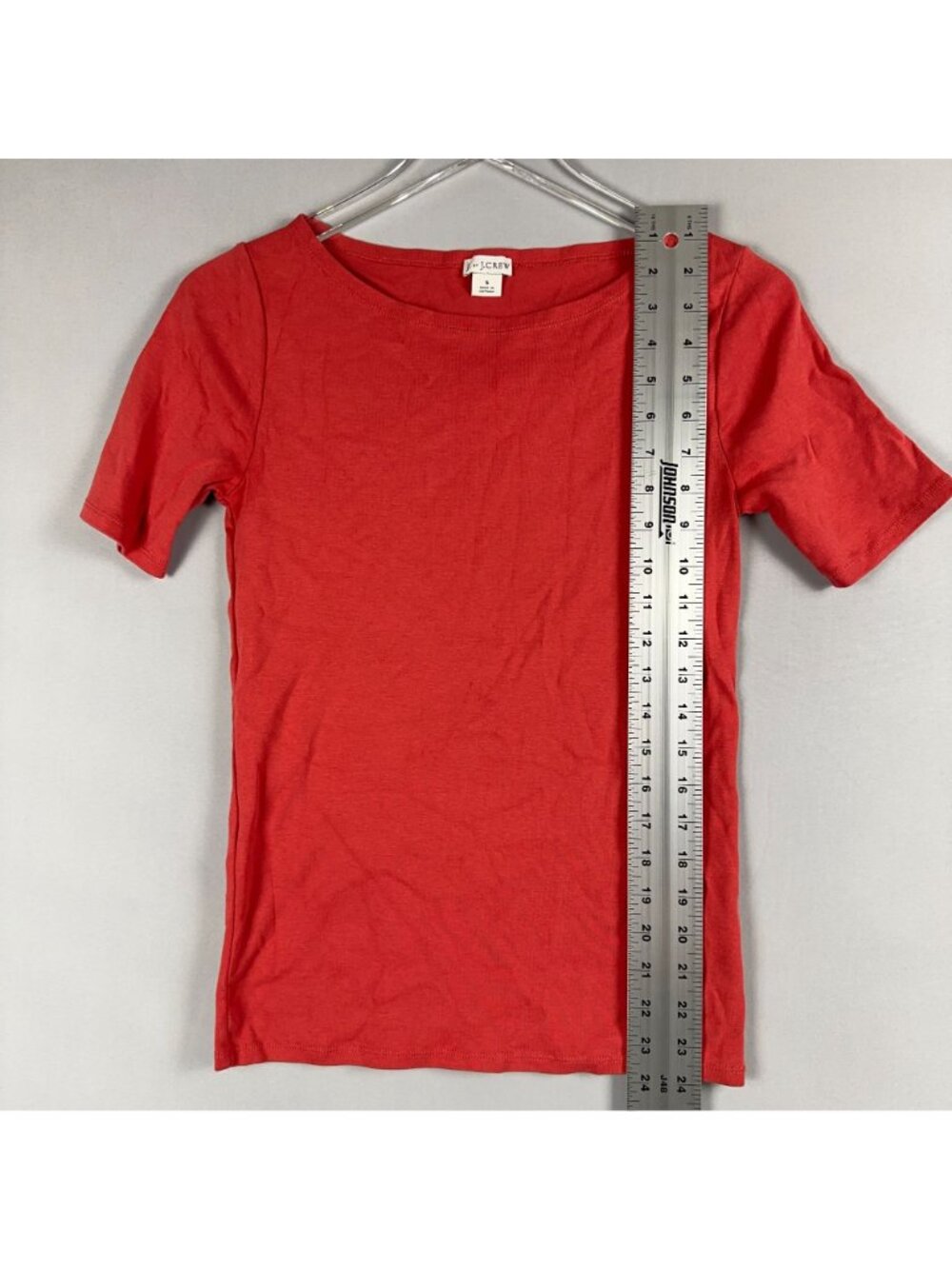 J. By J.Crew T-Shirt Size Small Red 100% Cotton Short Sleeve Boat Neck - Picture 6 of 10